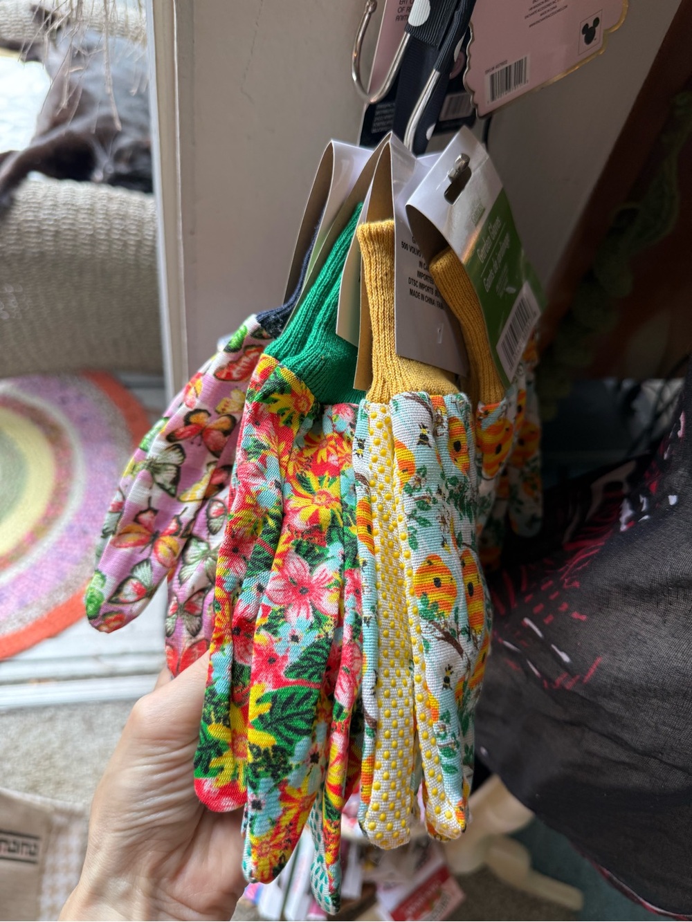 Garden Gloves - butterflies, honey bees